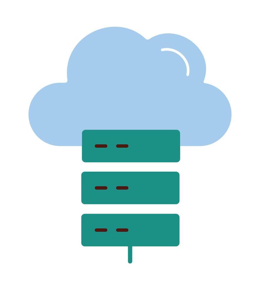 Flat Design Cloud Server Icon for Web Hosting and Data Storage vector