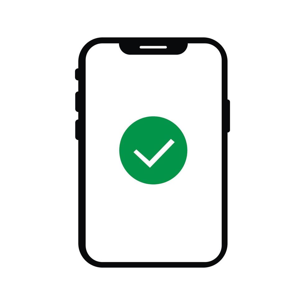 Smartphone with Check Mark Icon Mobile Verification and Success Symbol vector