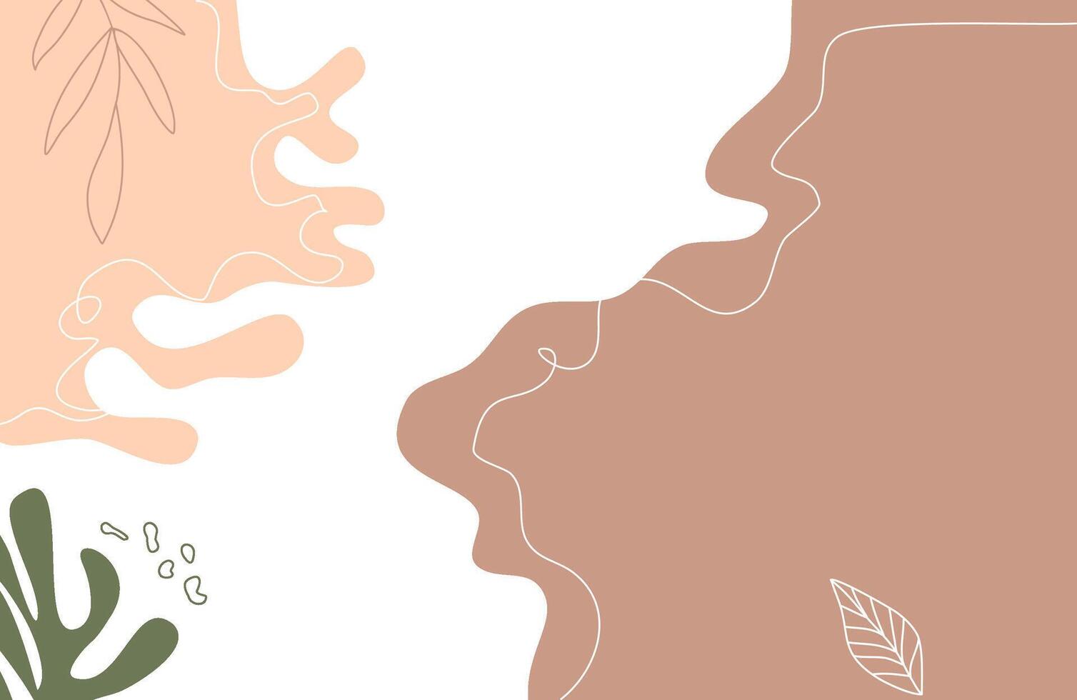 Modern abstract organic shapes and botanical elements create a serene, stylish backdrop for branding and design. vector