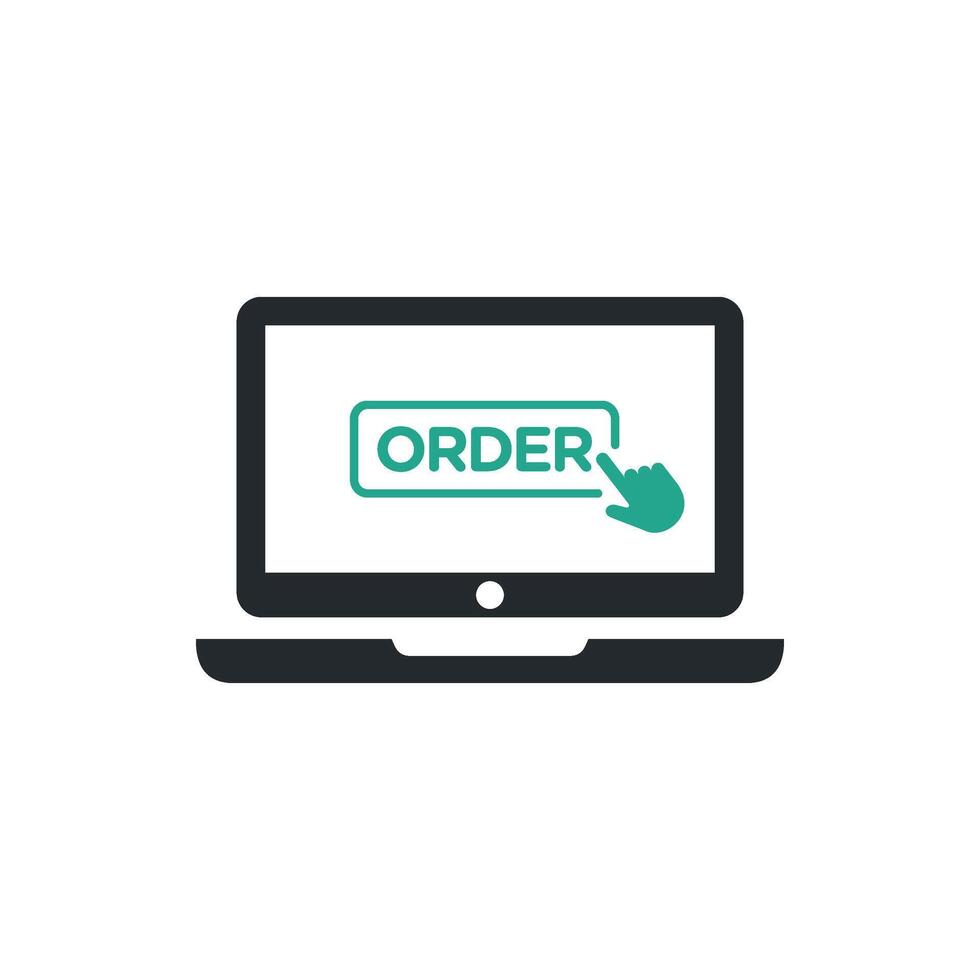 Order e-Commerce Icon Template. Online Buy Click Pointer Flat Design. vector