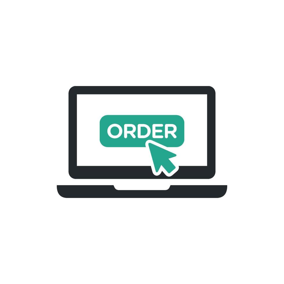 Simple Order e-Commerce Icon Template. Online Buy Click Pointer Flat Design. vector
