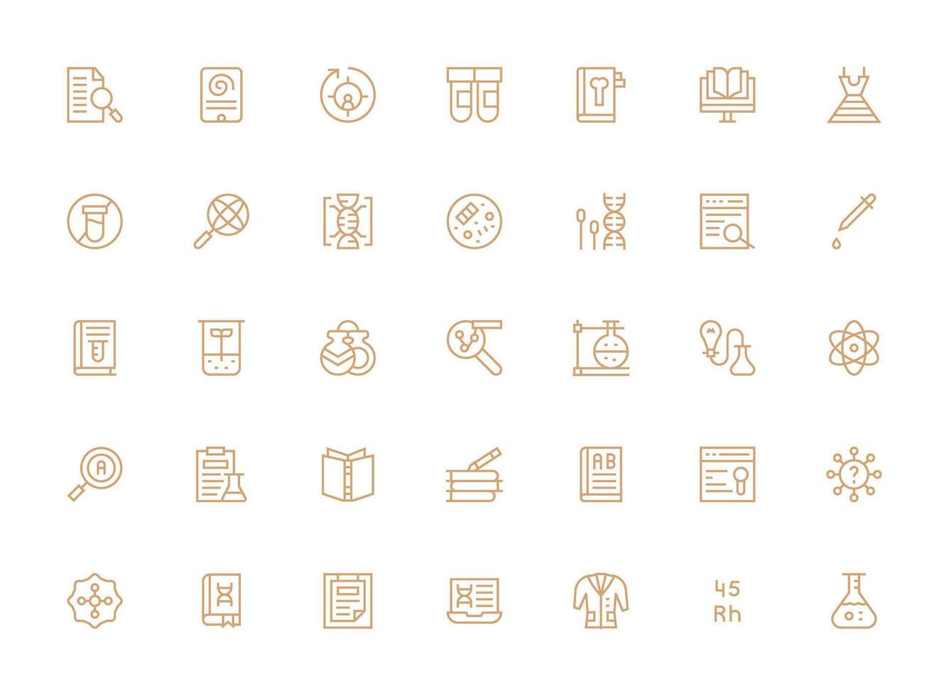 35 Icons for Research in Regular Clean Line Format Versatile Icon Collection for Designers vector