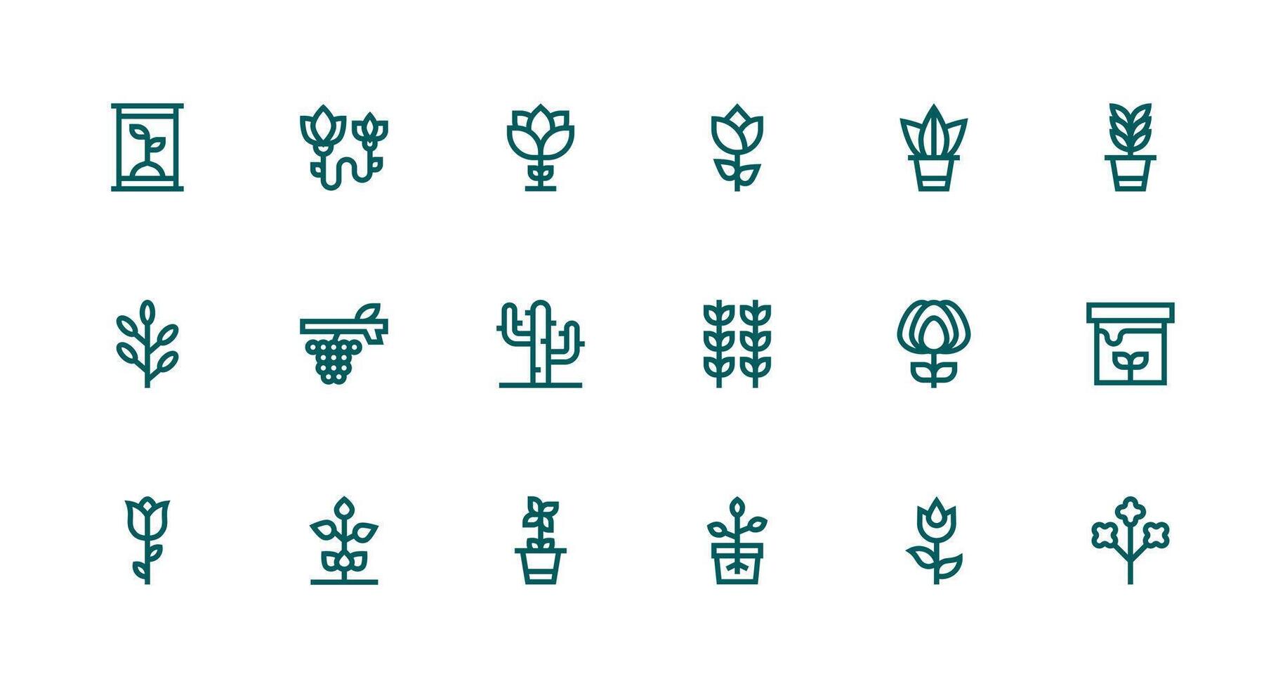 Stem Set with 18 Strong Stroke Line Icons Scalable Icons for Cross-Platform Interfaces vector