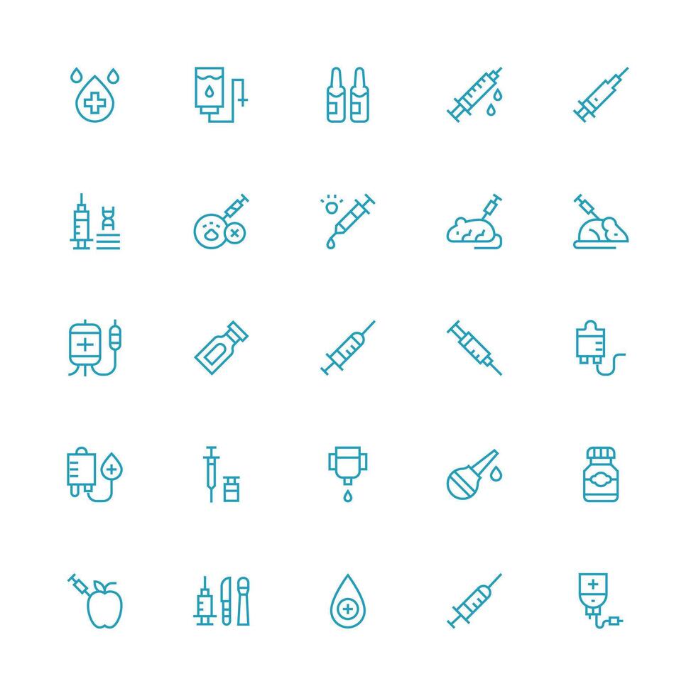 Medium Stroke Outline Icons from Injection Set with 25 Vectors Interface Icons for Daily Use