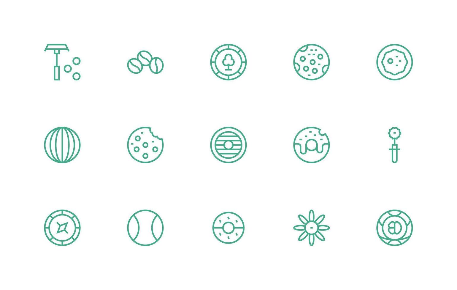 15 Regular Line Style Icons from Round Collection Scalable Icons for Cross-Platform Interfaces vector