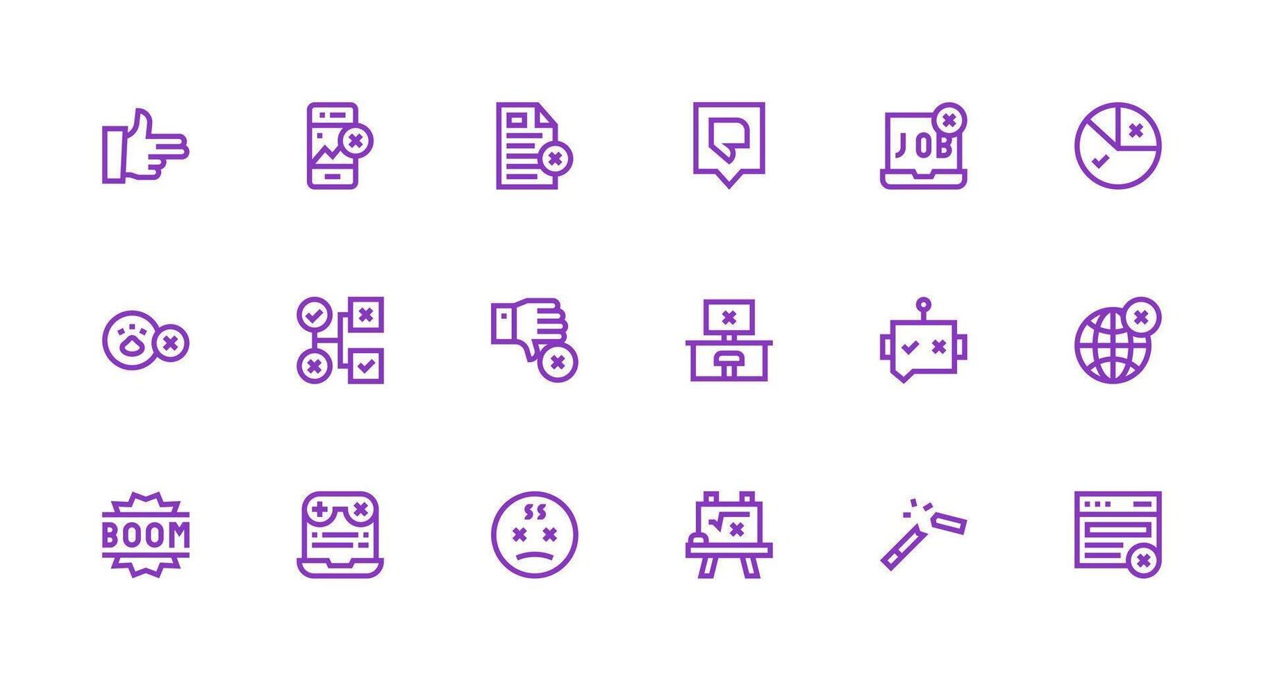 18 Strong Stroke Line Style Icons from Fail Collection Dashboard Icon Series vector