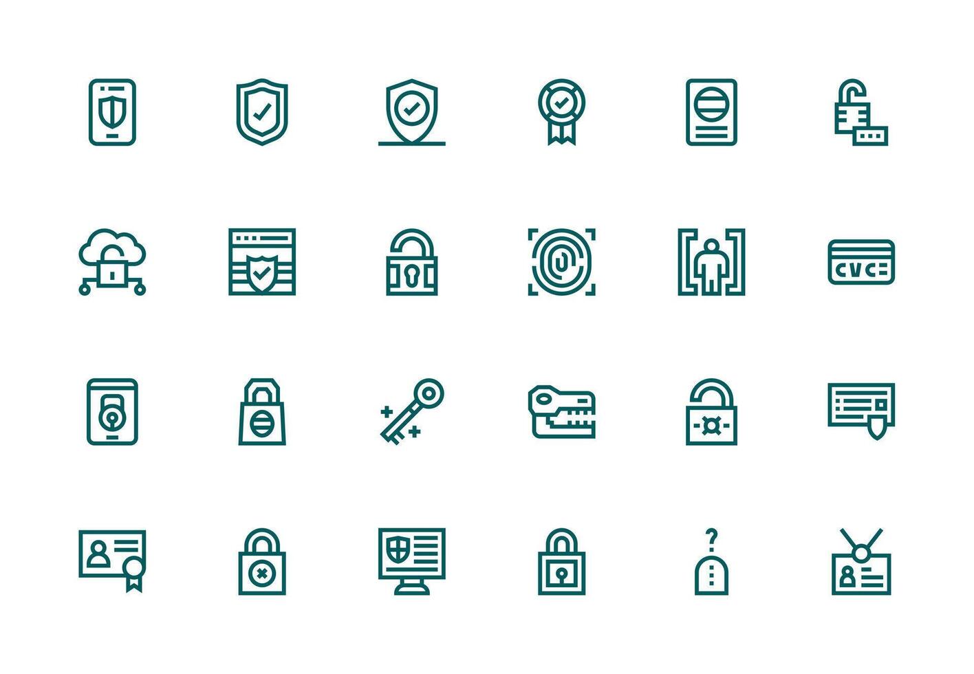 24 Thick Line Line Vectors for Authentication Theme Multi-Style Icon Collection