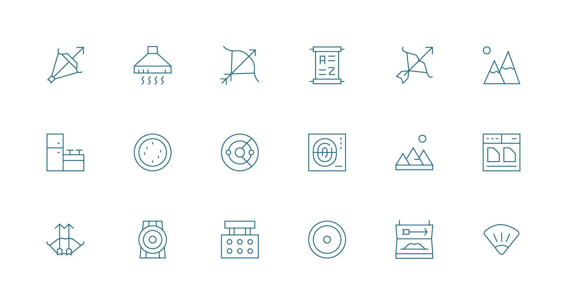 Minimal Line Icons from Range Set with 18 Vectors Digital Icon Collection