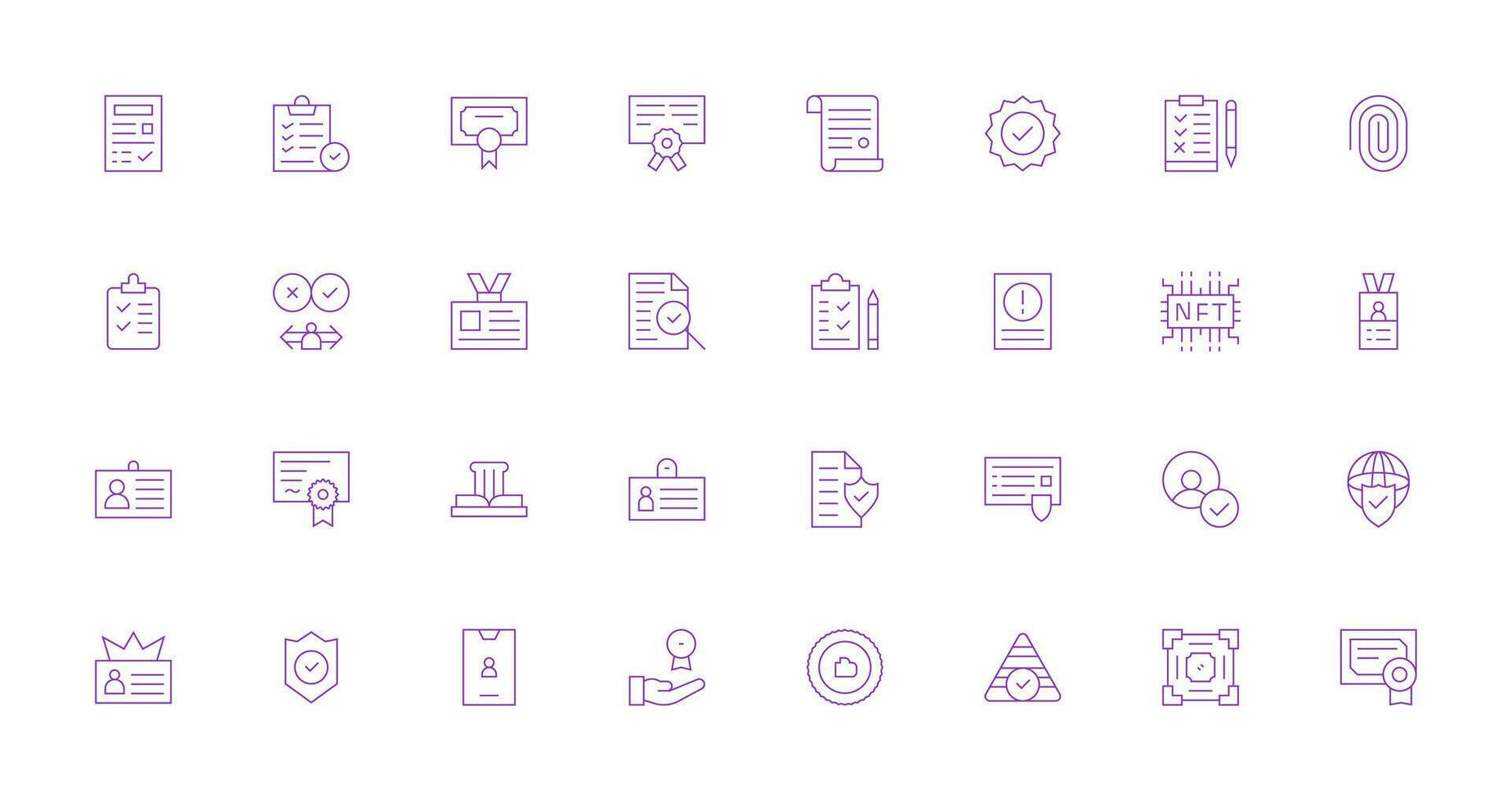 Verification featuring 32 Icons in Thin Line Design Icon Set for Web vector
