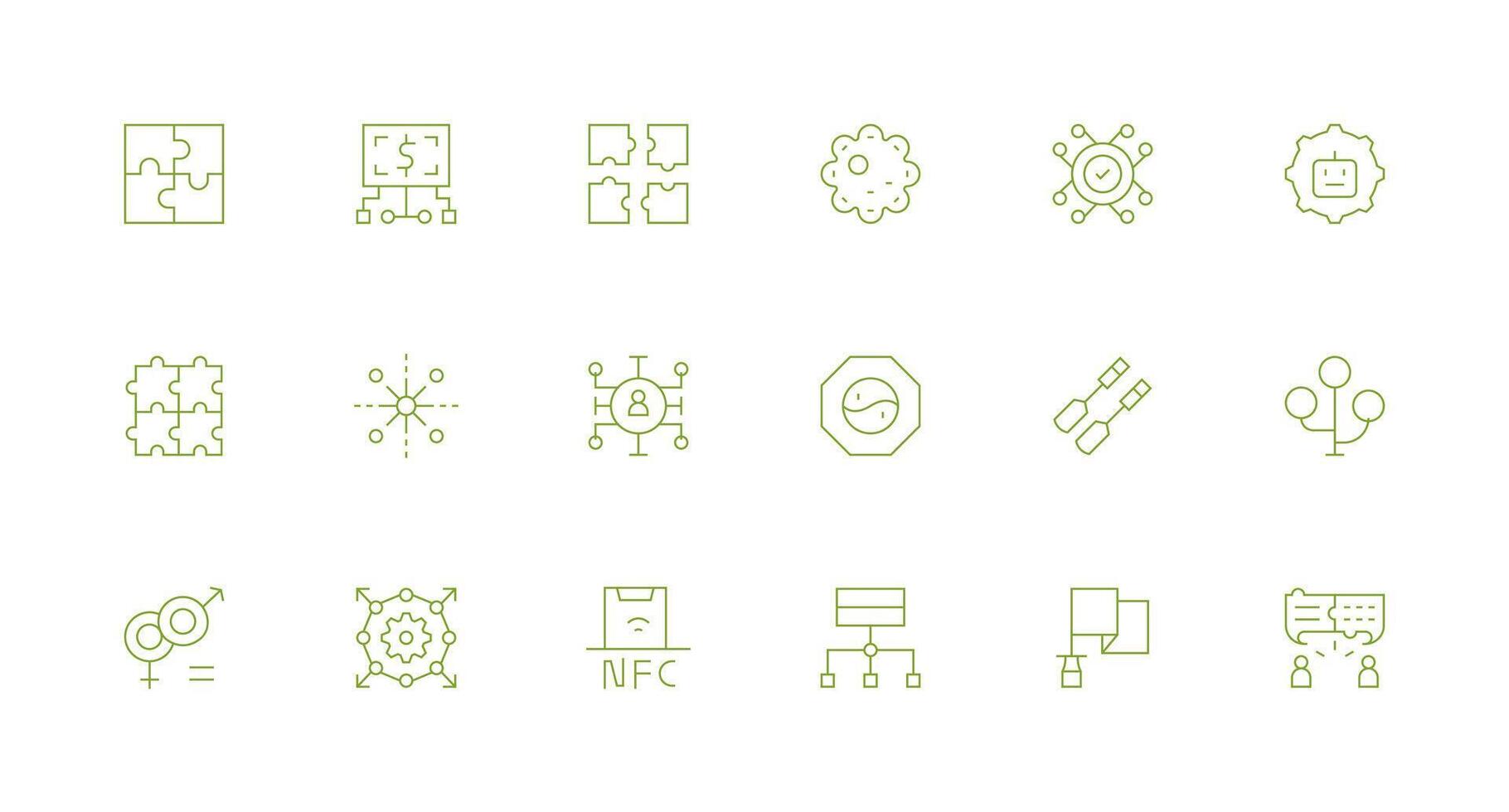 18 Minimal Line Icons for Integration Graphics Standard Icon Pack vector