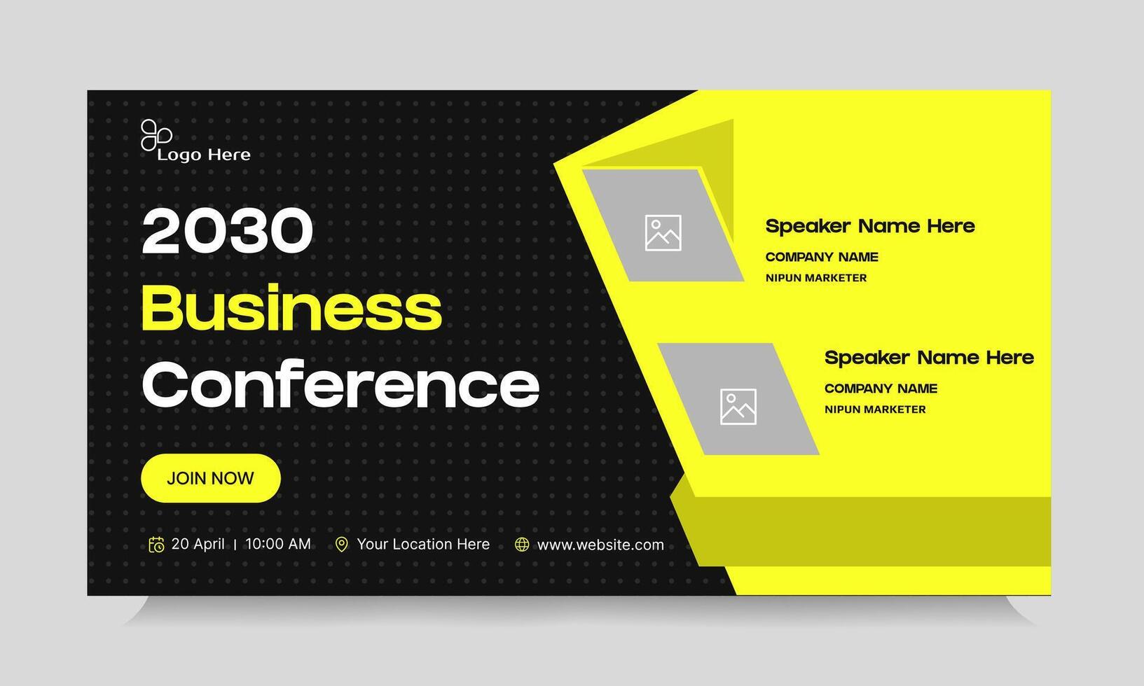 Customizable webinar business seminar web banner design, business webinar banner template design, business conference web banner design, customizable eps 10 file format vector