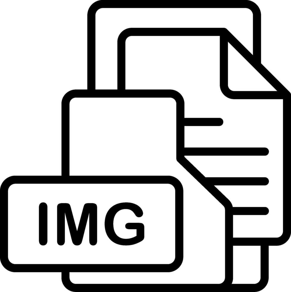 IMG File Format Folder Icon Outline Style Design vector
