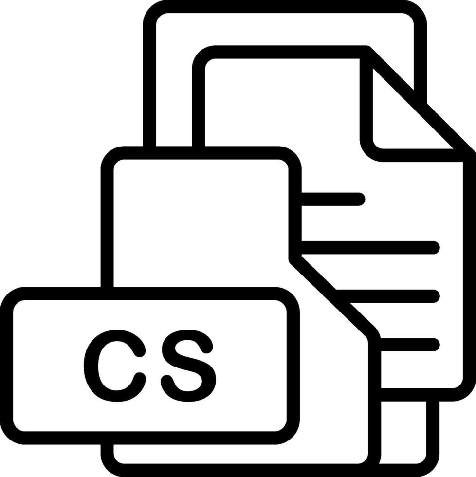 CSFile Format Folder Icon Outline Style Design vector