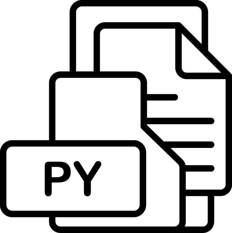 PYFile Format Folder Icon Outline Style Design vector