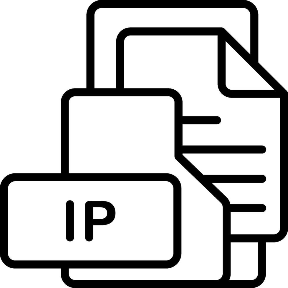 IP File Format Folder Icon Outline Style Design vector