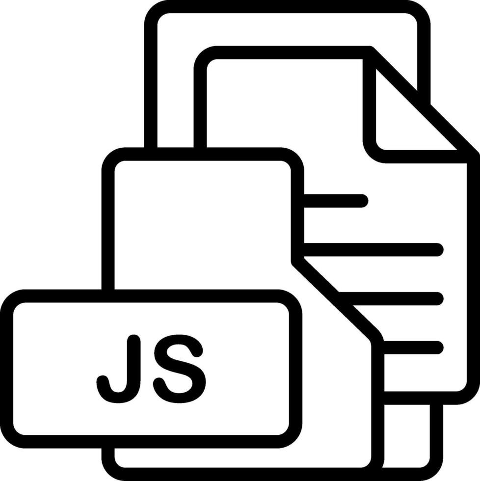 JS File Format Folder Icon Outline Style Design vector