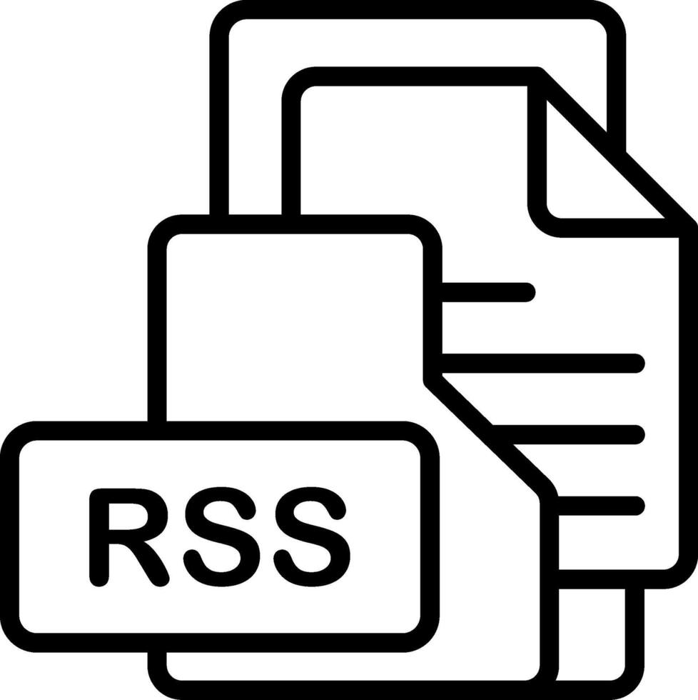 RSS File Format Folder Icon Outline Style Design vector