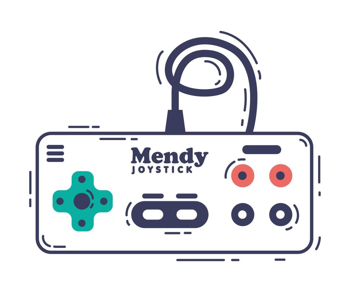 Game Console, Gamepad Controller, Game Player Device Hand Drawn Illustration vector