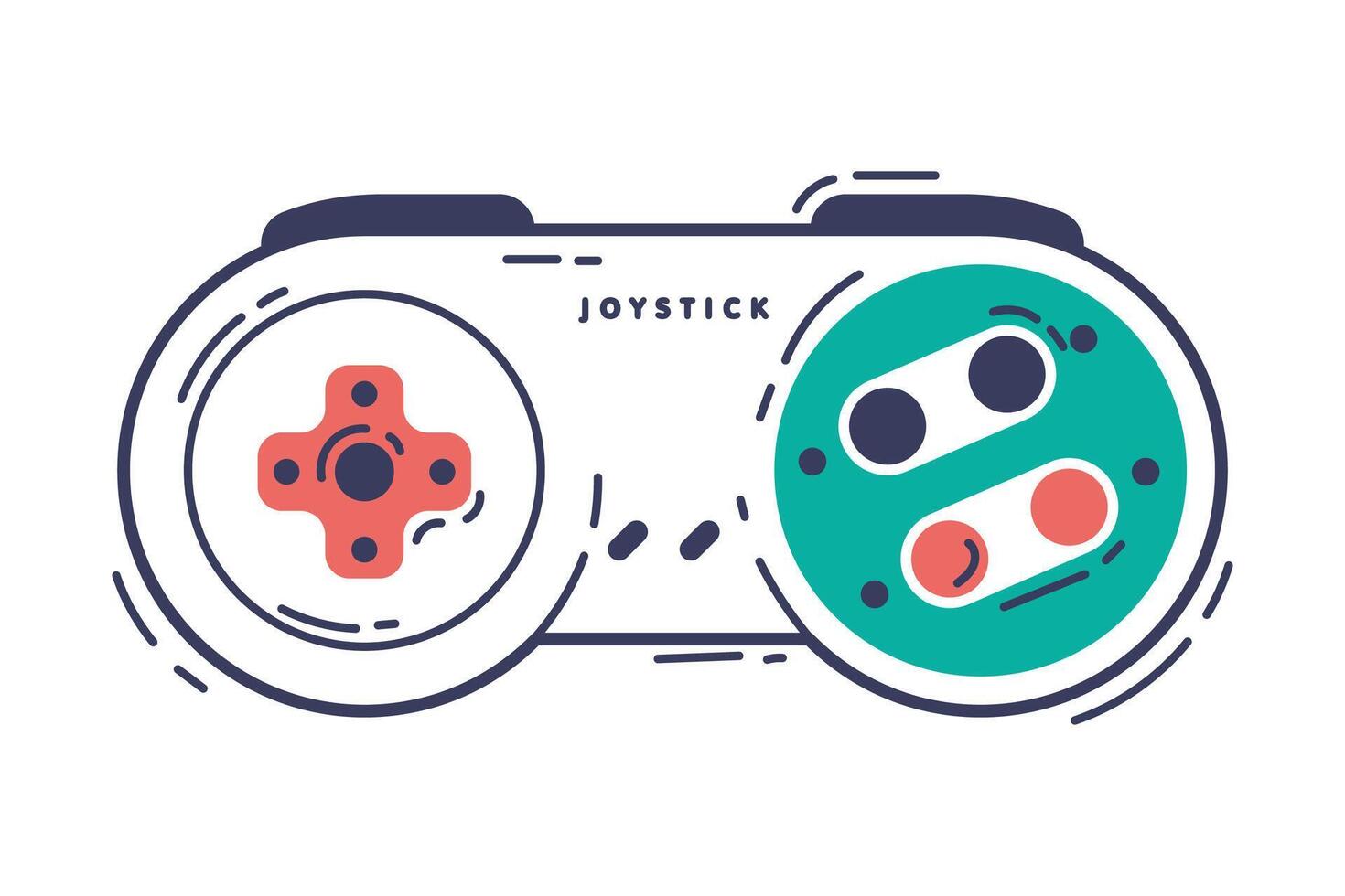Game Controller, Gamepad Console, Game Player Gadget Hand Drawn Illustration vector