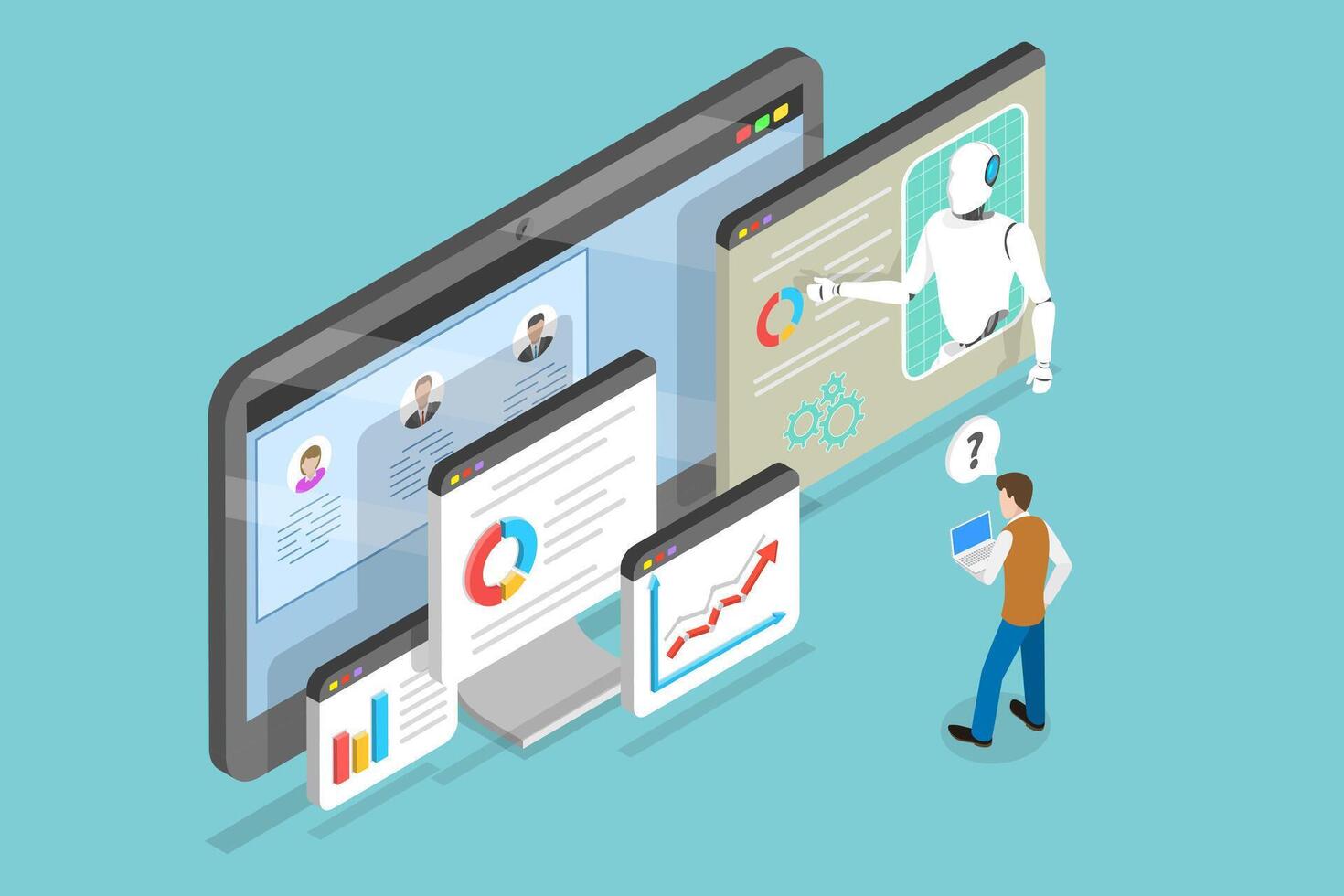 AI technology displaying data insights vector