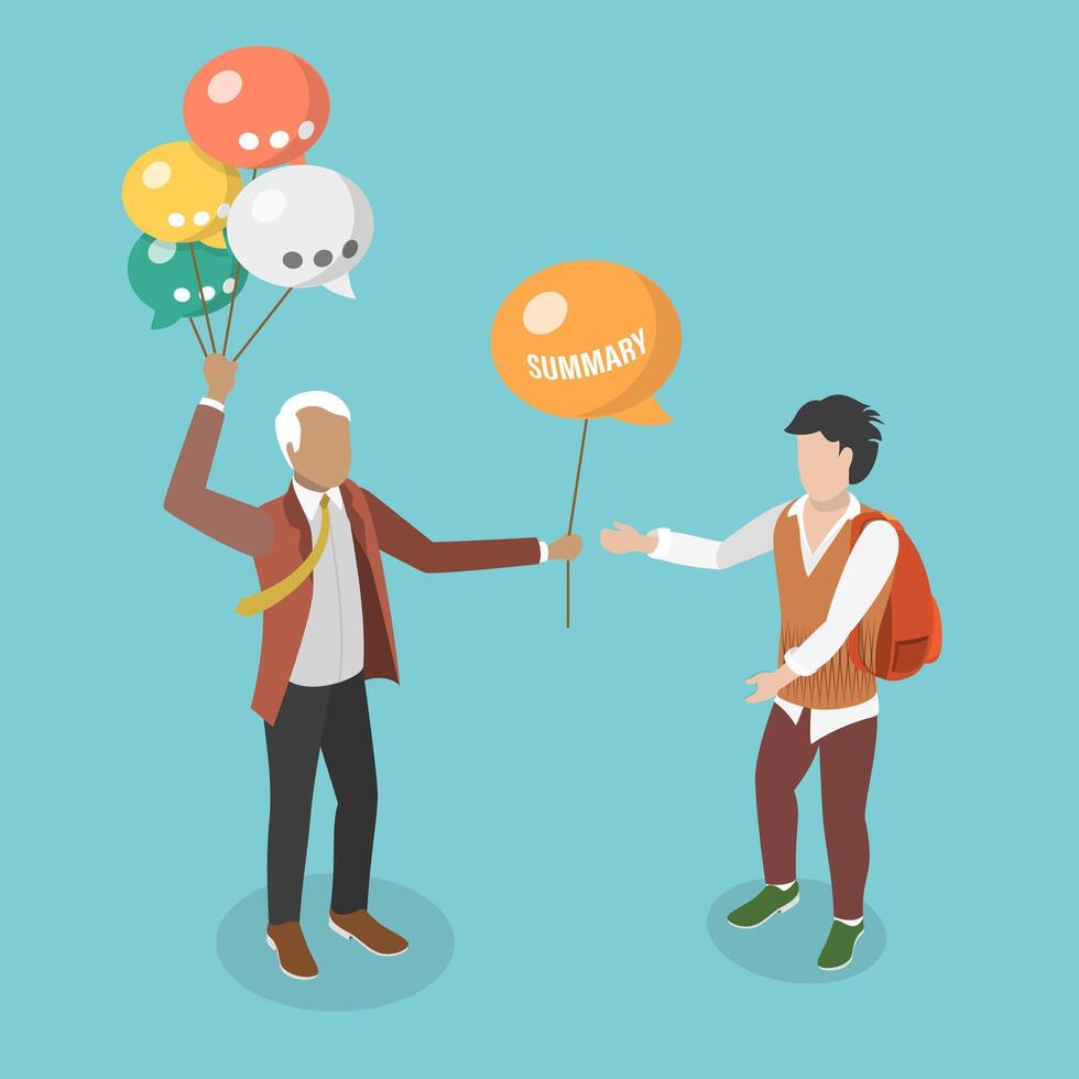 People sharing a summary in a meeting vector