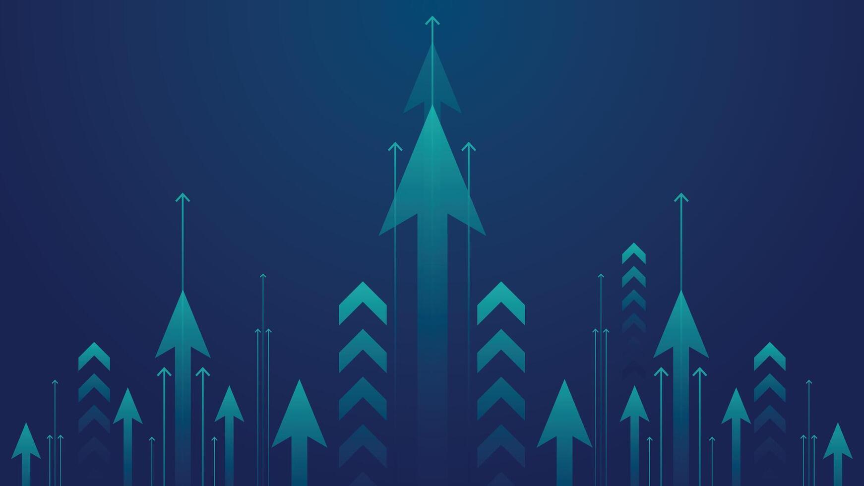 Modern abstract background featuring glowing upward arrows in blue gradient style, symbolizing growth success progress and innovation, ideal for business finance and digital projects vector