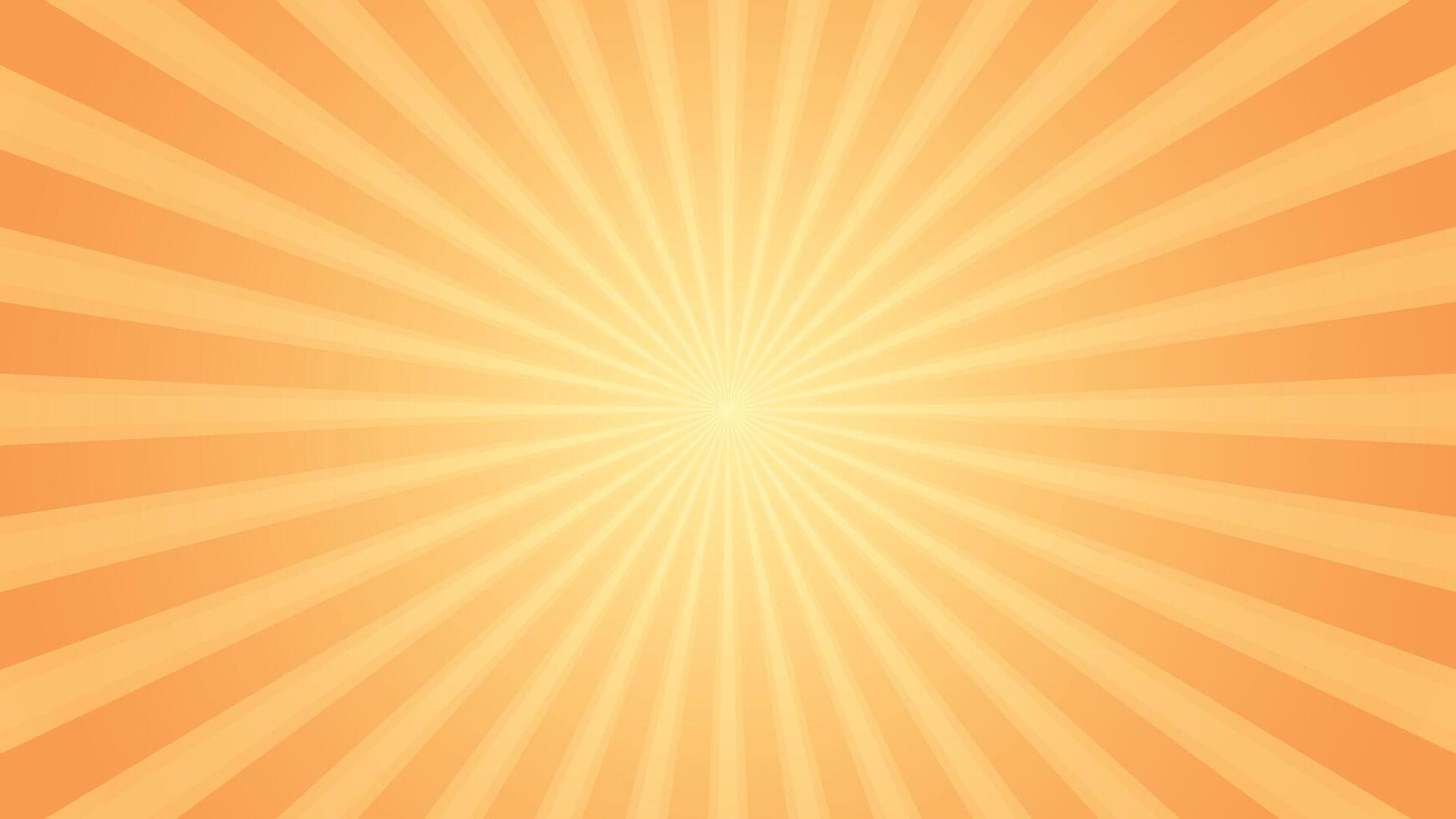 Simple Vibrant Orange Horizontal Background Design With Starburst Pattern vector