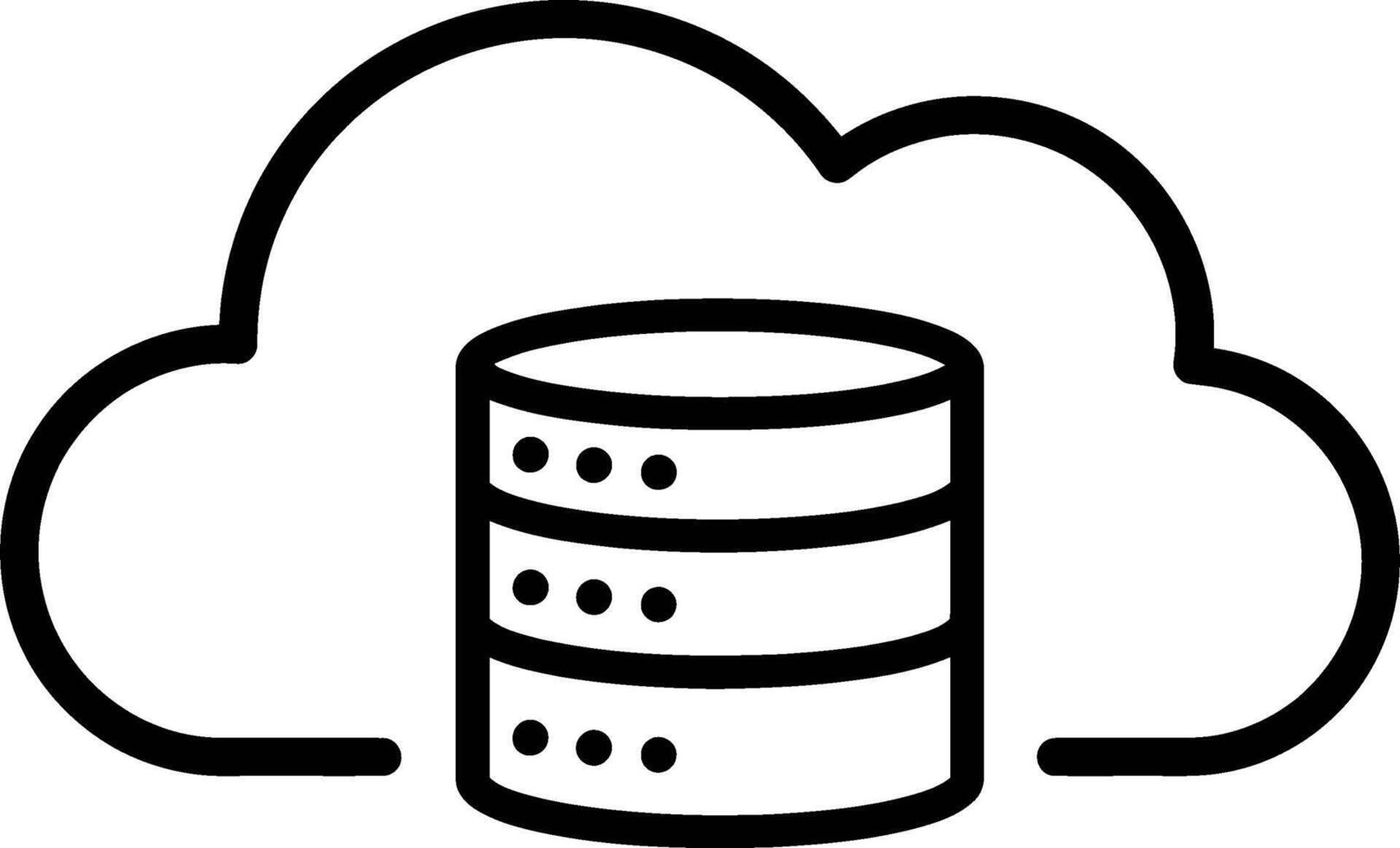 Simple Outline Cloud Database Storage Server Technology Thin Line Icon vector