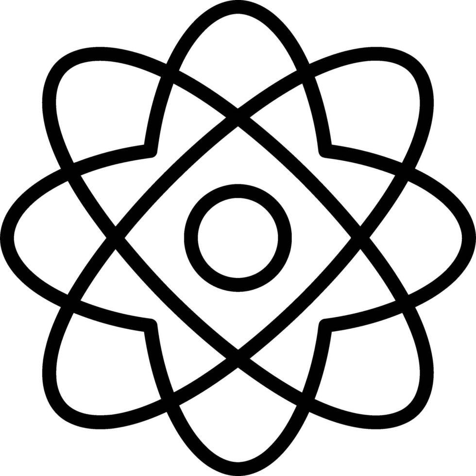 Simple Outline Atomic Structure with Orbitals Science Education Icon vector