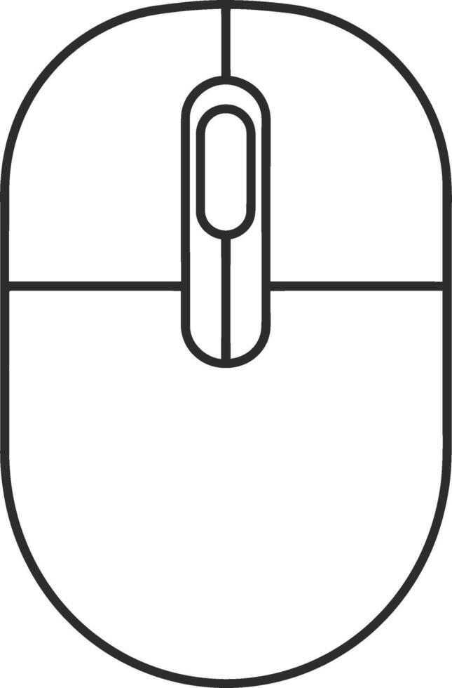 Simple Outline Computer Mouse Line Art Icon Design Isolated vector