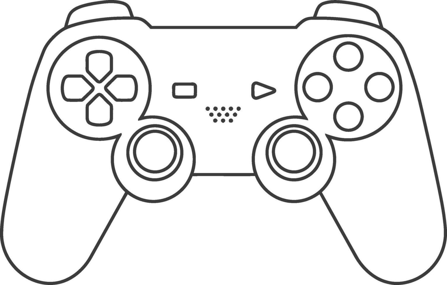 Simple Outline Gamepad Controller Console Electronic Device Technology Line Art vector