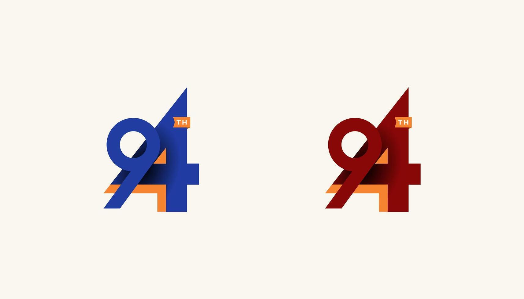 Minimalist Stripes Design Number 94th, 94th Happy Anniversary with Simplicity, Geometric and Modern. vector