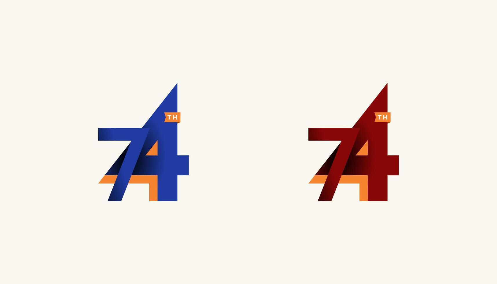 Minimalist Stripes Design Number 74th, 74th Happy Anniversary with Simplicity, Geometric and Modern. vector