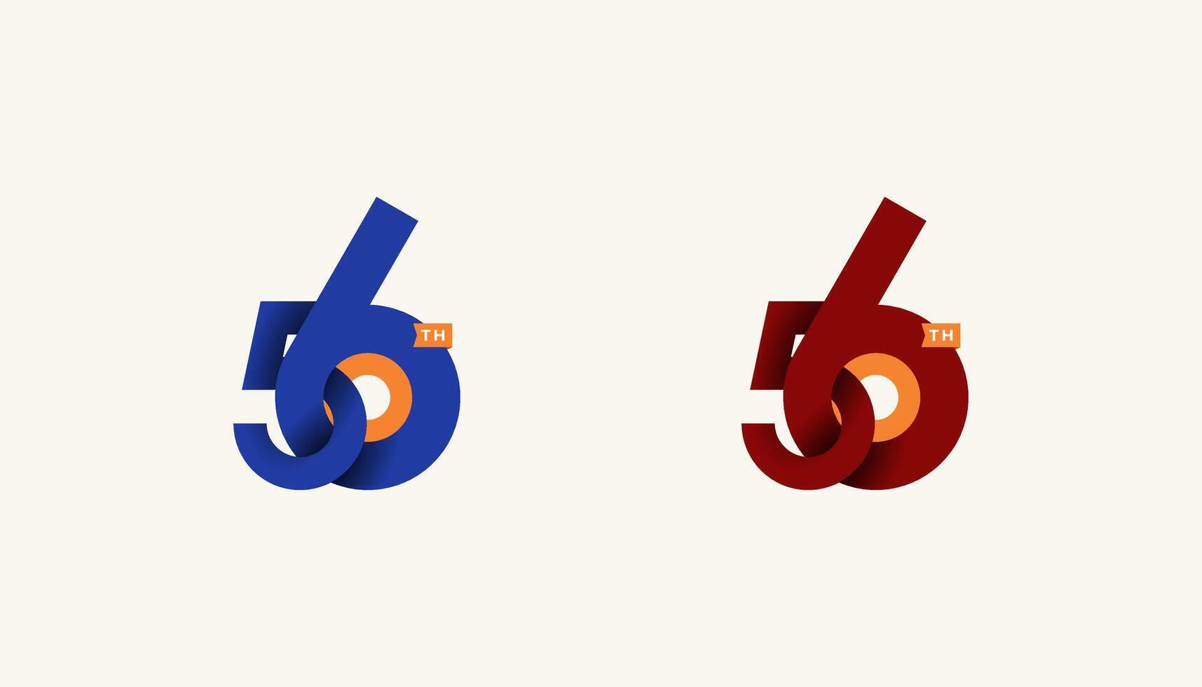 Minimalist Stripes Design Number 56th, 56th Happy Anniversary with Simplicity, Geometric and Modern. vector