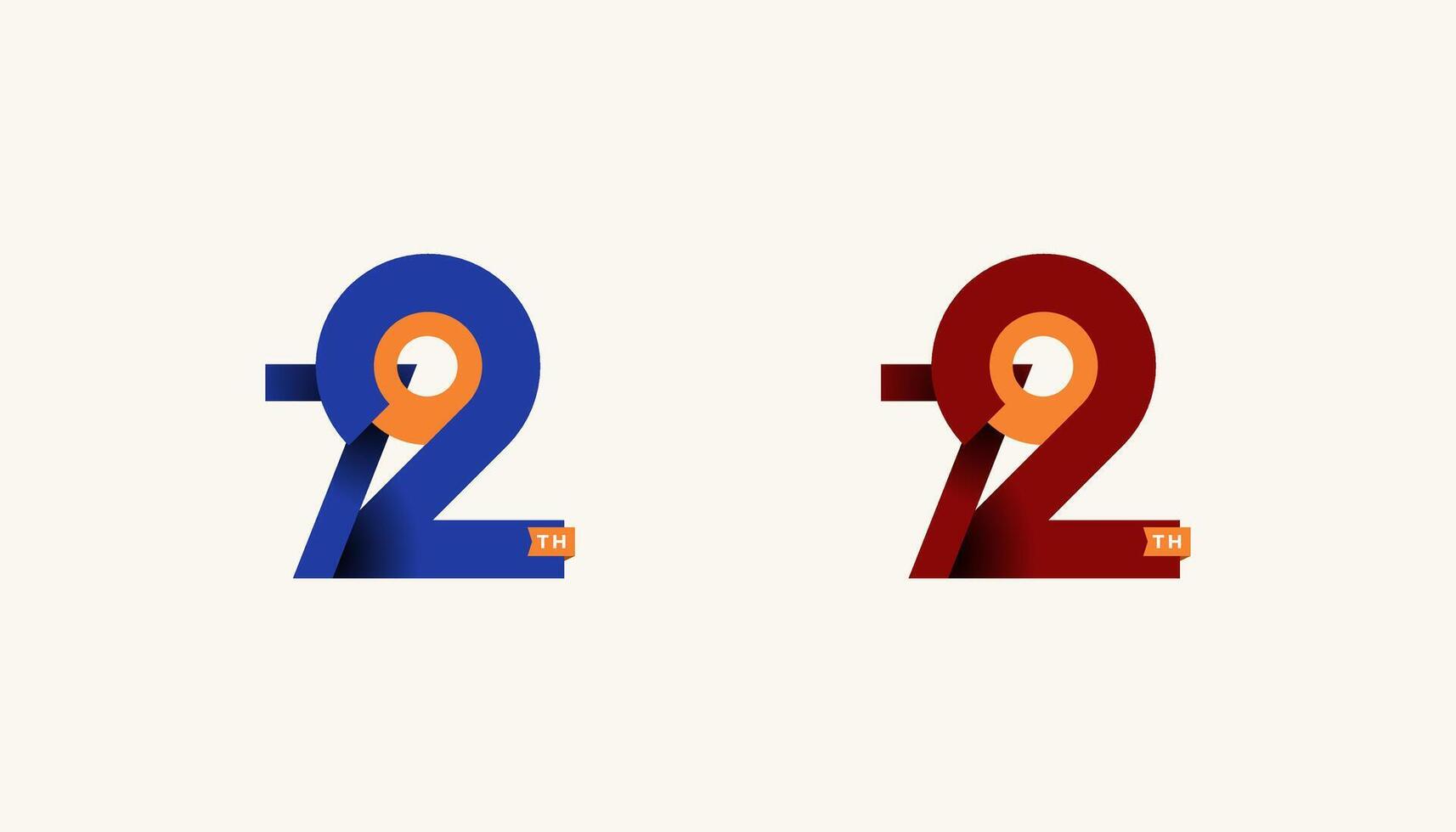 Minimalist Stripes Design Number 72th, 72th Happy Anniversary with Simplicity, Geometric and Modern. vector