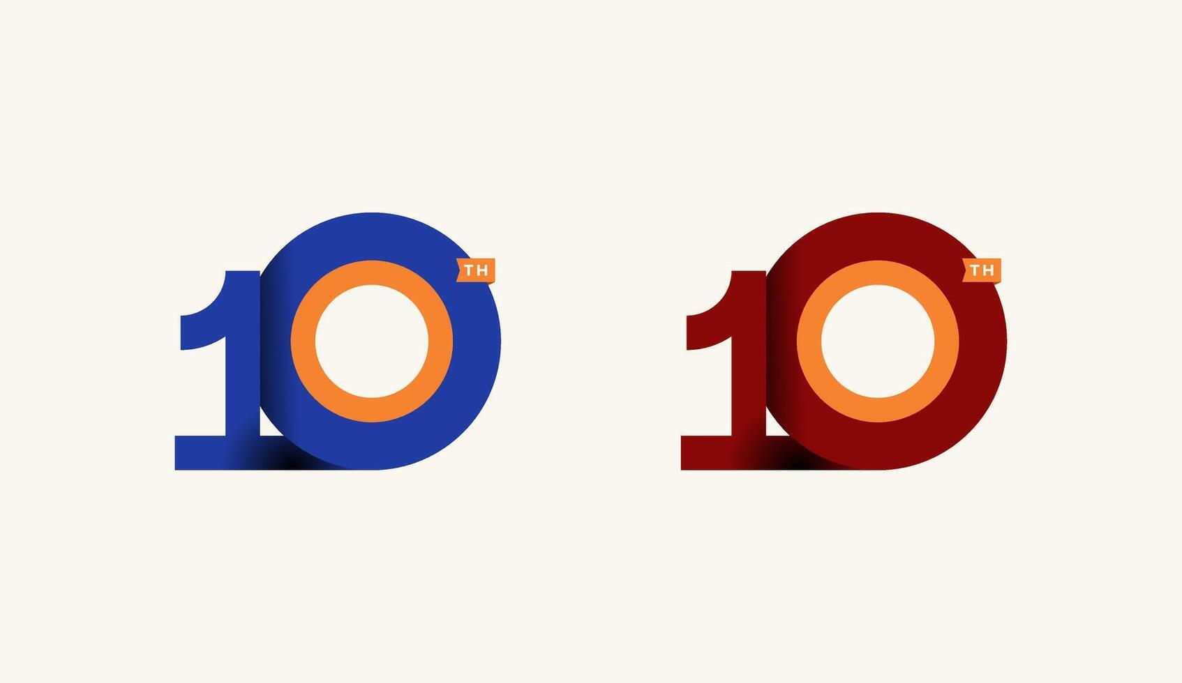 Minimalist Stripes Design Number 10th, 10th Happy Anniversary with Simplicity, Geometric and Modern. vector