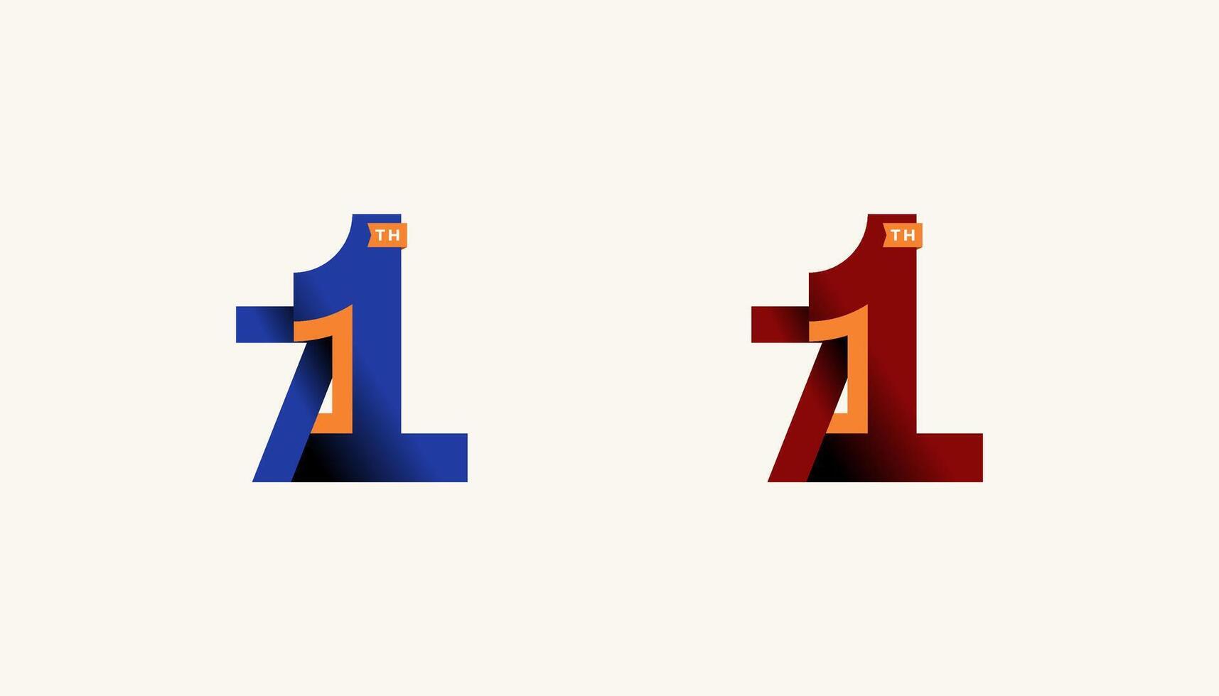 Minimalist Stripes Design Number 71th, 71th Happy Anniversary with Simplicity, Geometric and Modern. vector