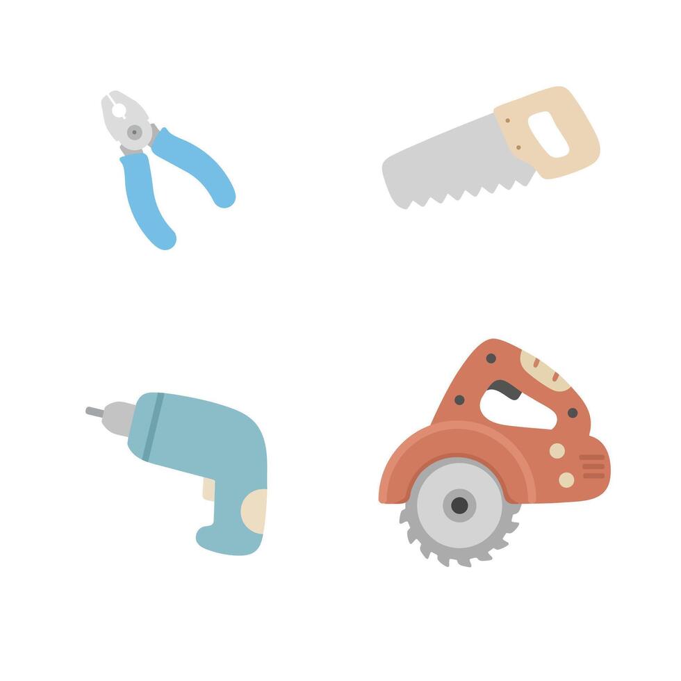Various tools and tools on a white background vector