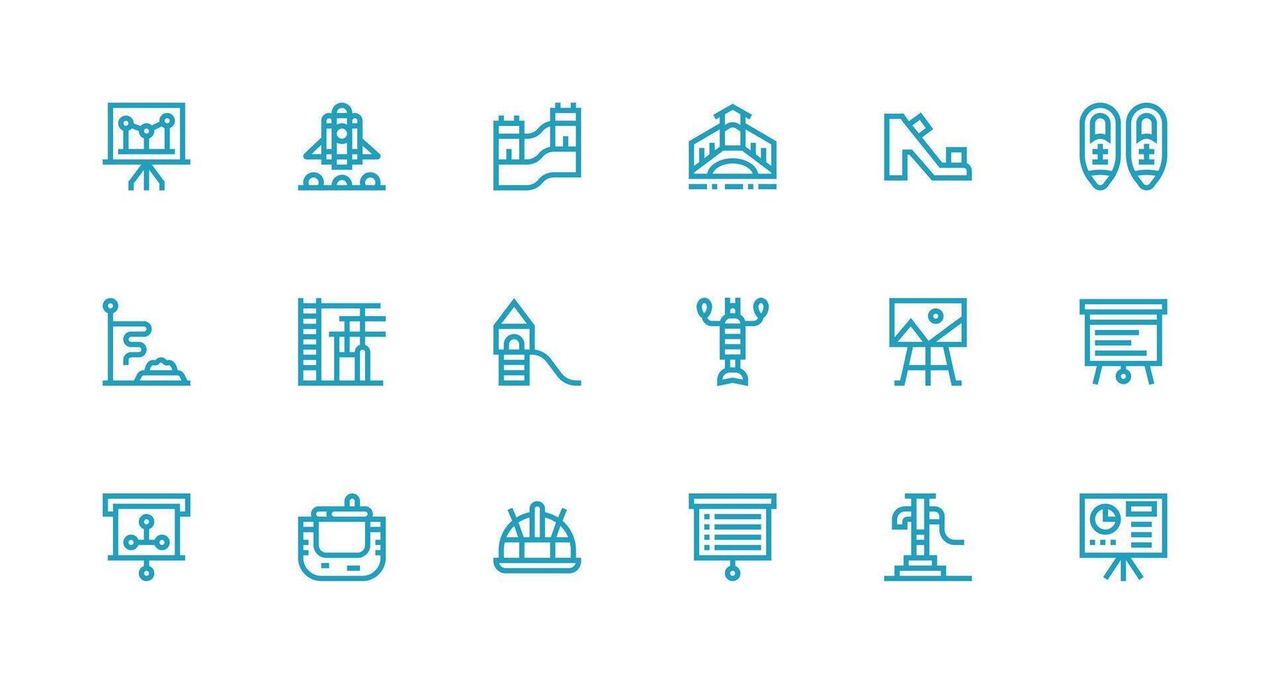 18 Strong Stroke Line Vectors for Slide Theme Neatly Designed Icons for Web Platforms