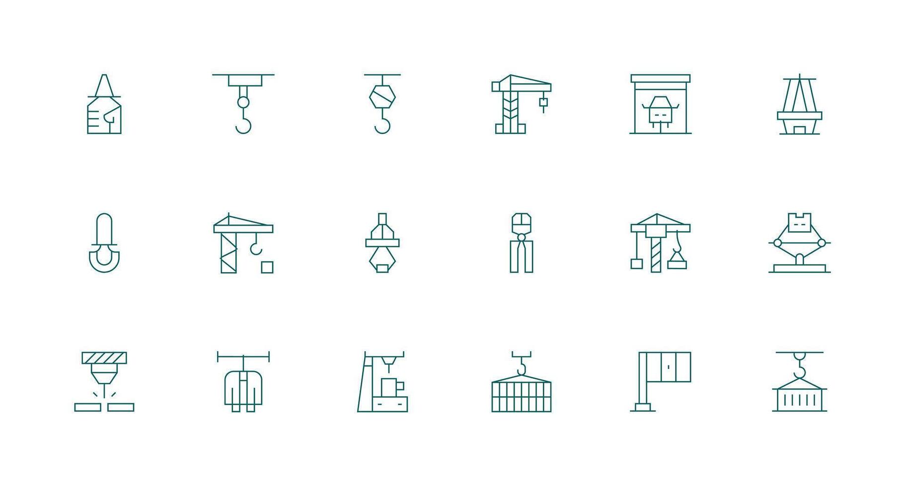 18 Minimal Line Style Icons from Hoist Collection Simplified Icon Pack for Visual Tools vector