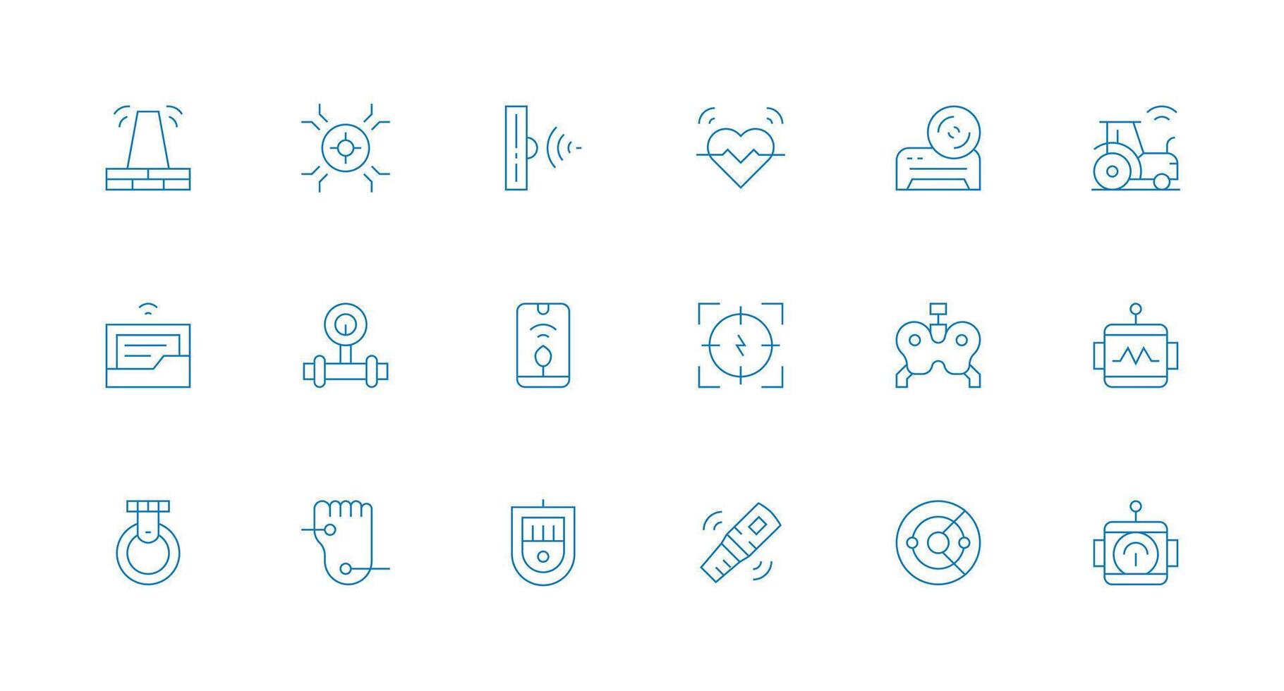 Sensor featuring 18 Icons in Minimal Line Design Flexible Icon System for Web Interfaces vector