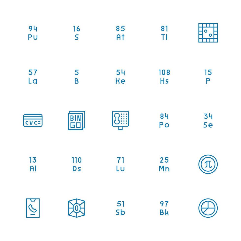Medium Stroke Outline Style Number Icons with 25 Vectors Customizable Icon Series for Mobile Screens