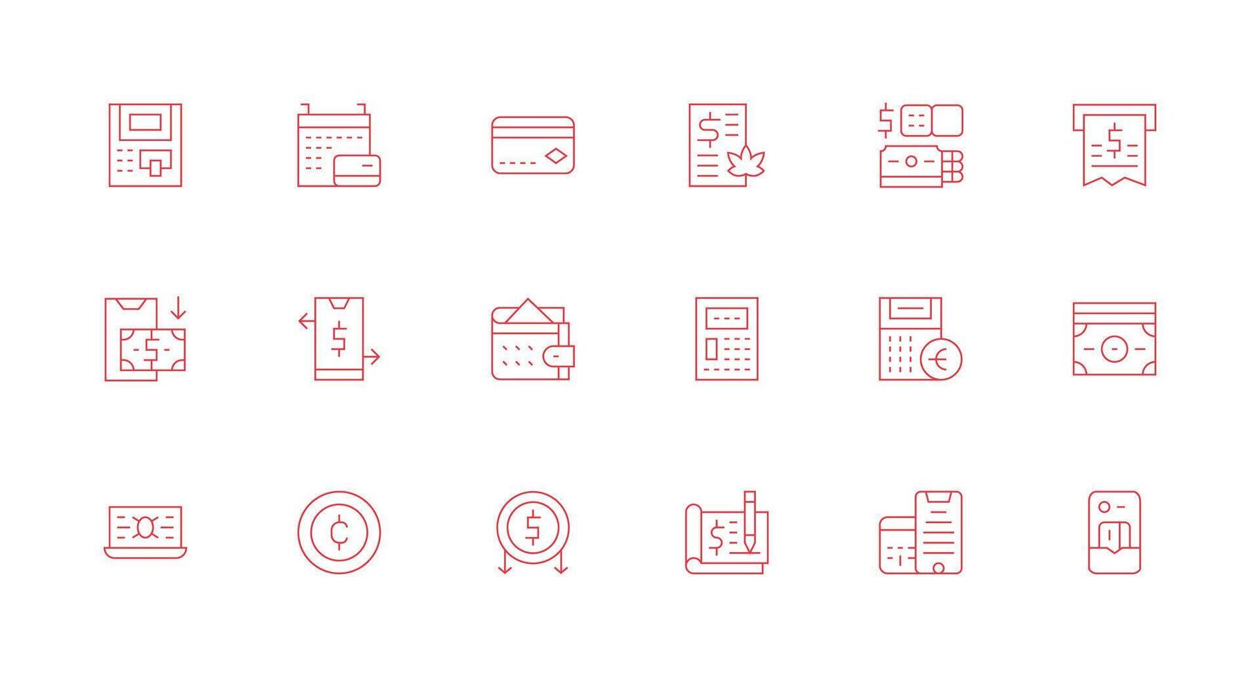 Transaction including 18 Minimal Line Illustrations Simple Icons for Interface and Wireframes vector