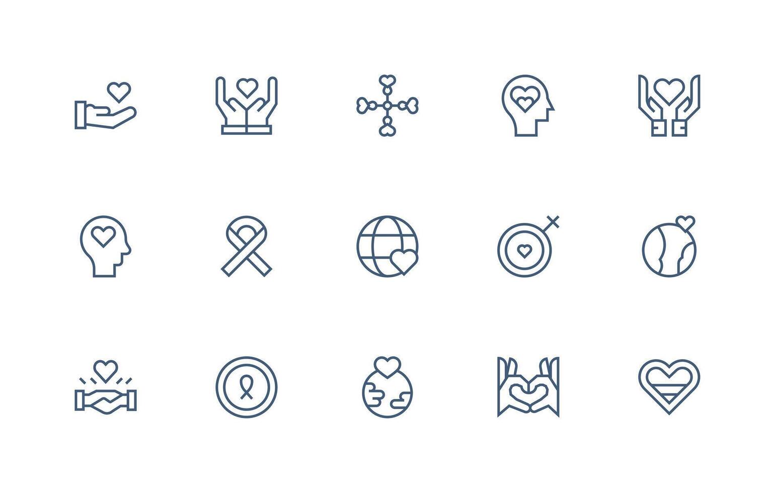 Empathy Set with 15 Regular Line Icons Core Icon Collection for Daily Tasks vector
