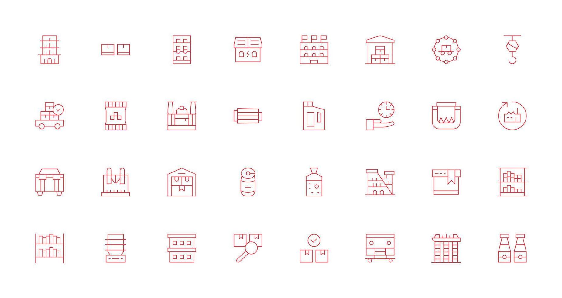Logistic Set with 32 Thin Line Icons Optimized Icon Pack for Digital Products vector