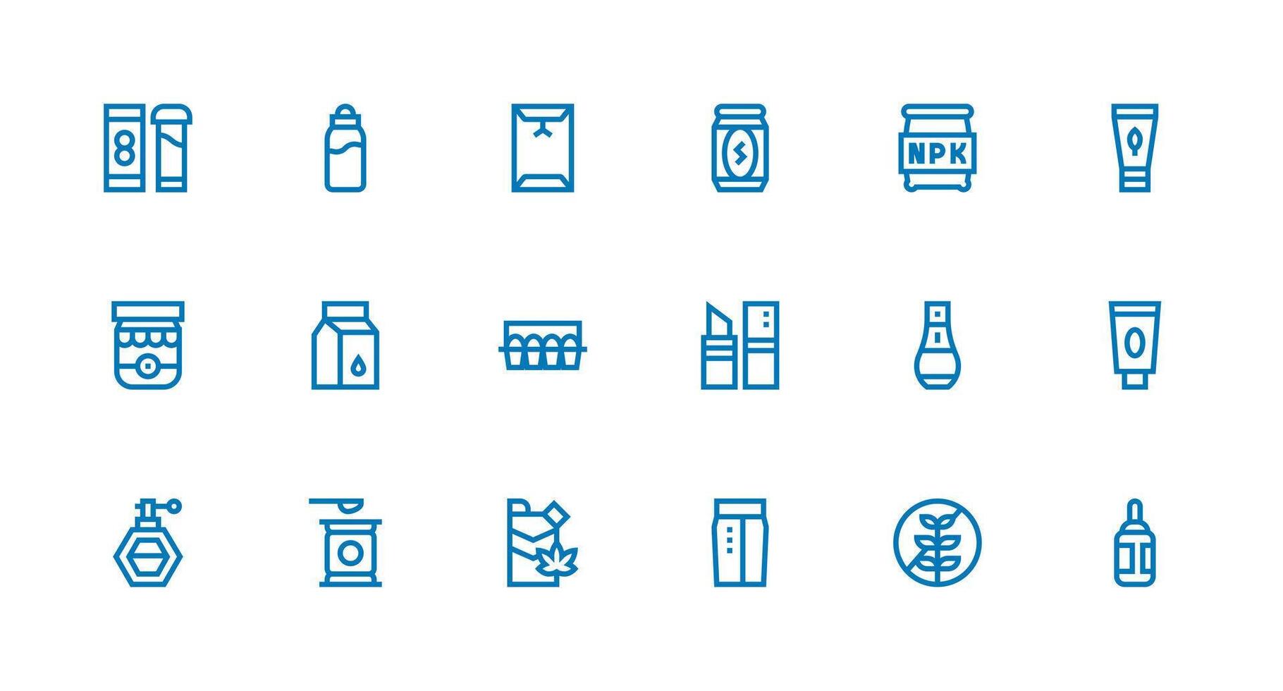 Packaging Design Icon Set with 18 Strong Stroke Line Graphics Pixel Perfect Icons for Modern Apps vector