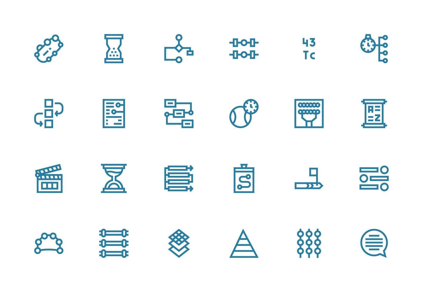 Thick Line Line Style Sequence Icons with 24 Vectors Functional Icon Series