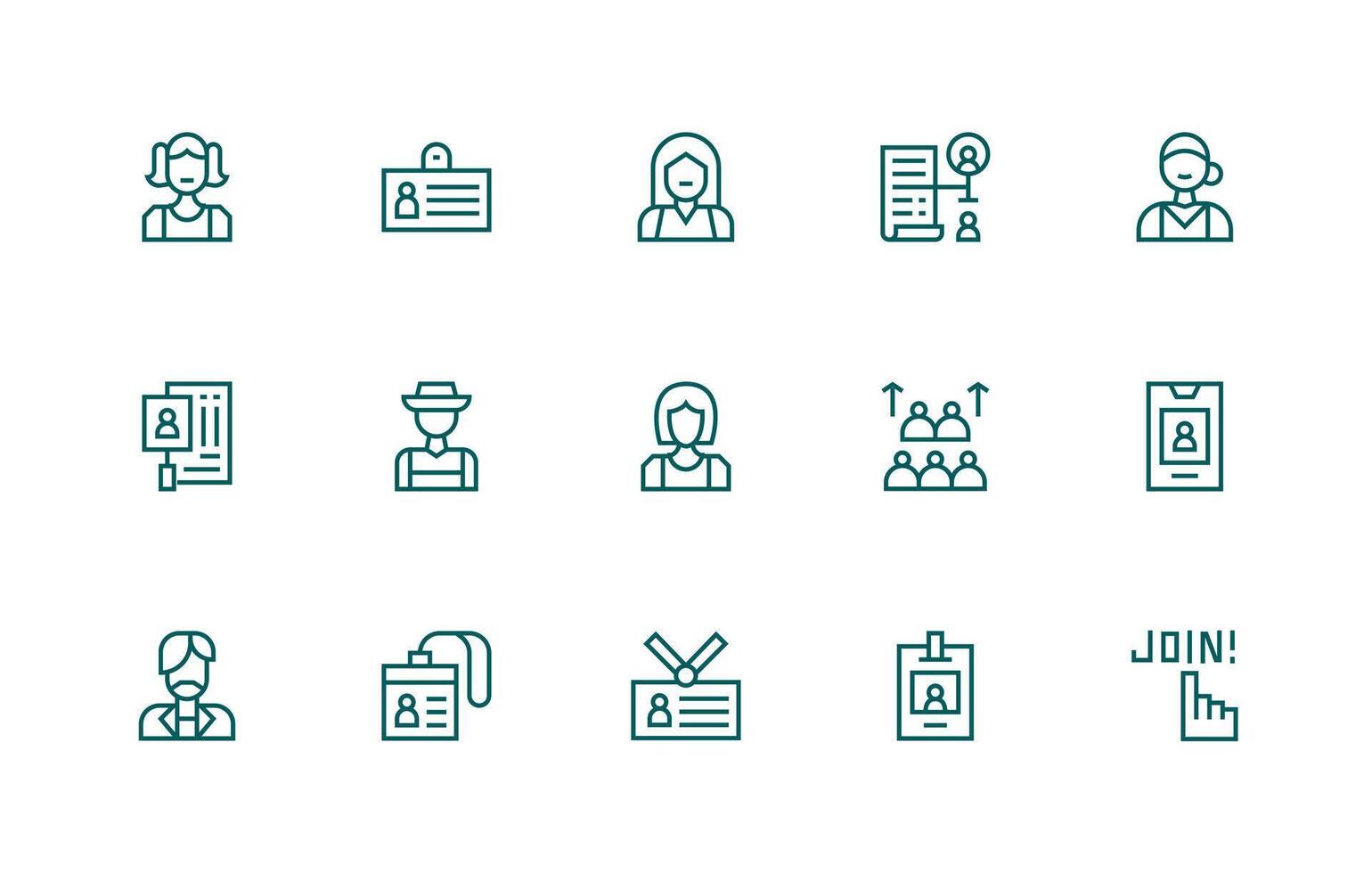 15 Regular Line Style Icons from Membership Collection Quick Access Icons for UI Development vector