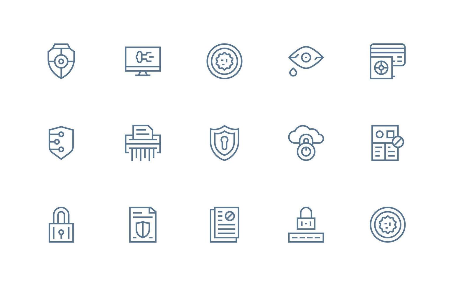 15 Regular Line Style Icons from Information Security Collection Design Ready Icon Set for Teams vector