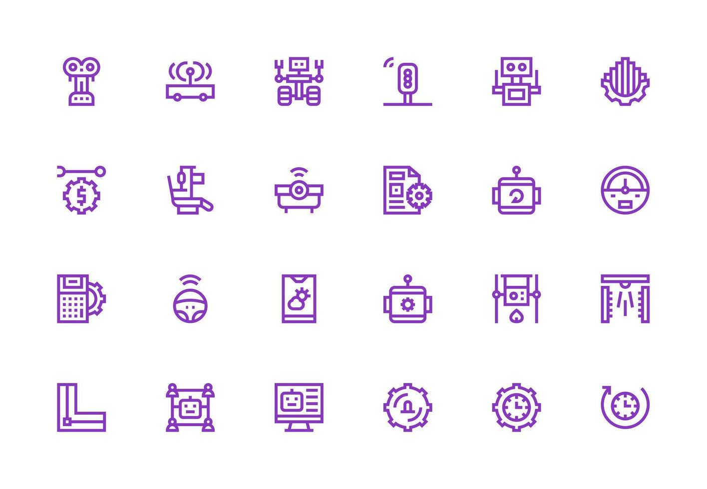 Automation featuring 24 Icons in Thick Line Line Design Scalable Icon Pack vector